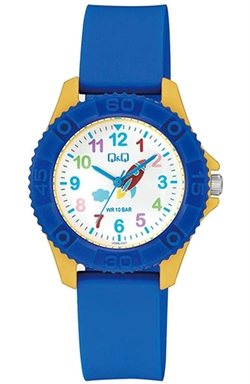Q&Q Watch 35mm Rocket Pattern Dial Blue Quartz Children's Watch VQ96J022Y