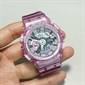 Casio G-SHOCK 遨遊未來粉色半透明女士指針數碼手錶 GMA-S110VW-4A