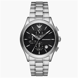 Emporio Armani 黑色錶盤三眼計時男士石英手錶 AR11602