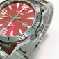Casio GENERAL LINE 紅色錶盤不鏽鋼男士指針運動型手錶 MTP-VD01D-4B