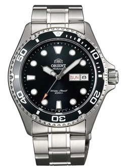 Orient 東方錶Ray Raven 2代200m潛水黑色錶盤不鏽鋼男士自動機械手錶 FAA02004B9
