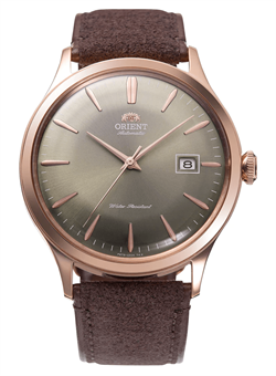 Orient Bambino Date Ⅱ 系列日期顯示咖啡色錶盤男士機械手錶 RA-AC0P04Y10B