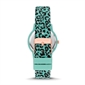 Skechers TOLUCA 34mm薄荷色錶盤豹紋矽膠錶帶女士石英手錶 SR6273