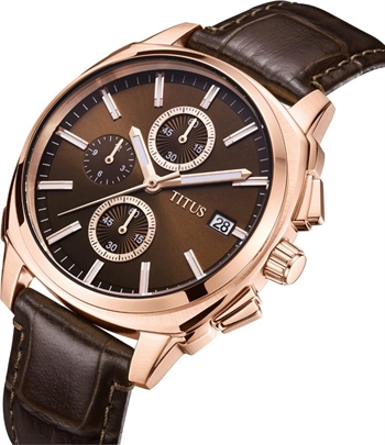 Solvil et Titus Modernist Chronograph Quartz Leather Watch (W06-03308-007)