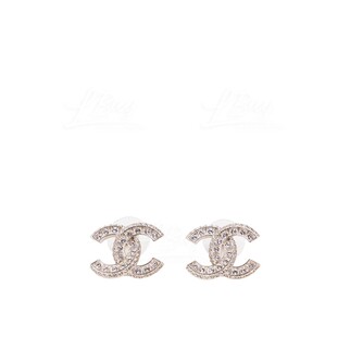 Chanel 經典水鑽 Logo 耳環 A86504
