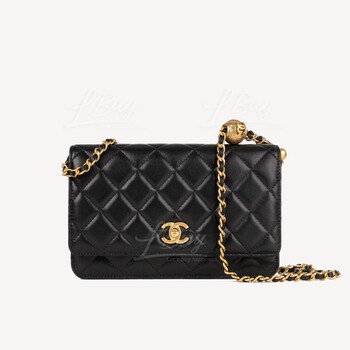 CHANEL WOC Wallet On Chain Bag Lambskin & Gold-Tone Metal Black - Chelsea  Vintage Couture