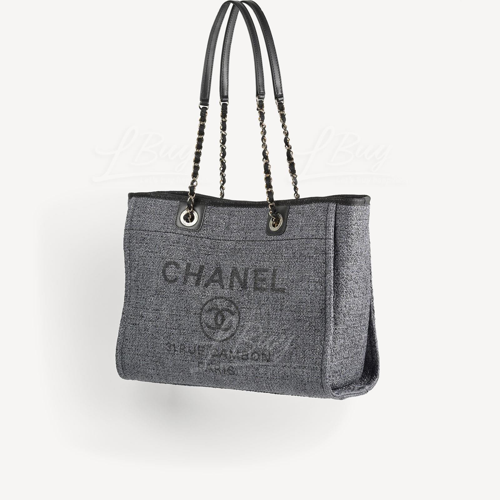 Chanel Deauville Medium Tote Bag Grey Black A67001