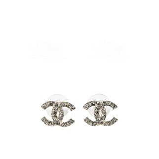 Chanel 經典金色水鑽CC Logo耳環 AB3168