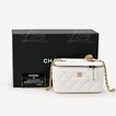 Chanel Vanity Case 小金球白色鏈帶長型化妝盒子