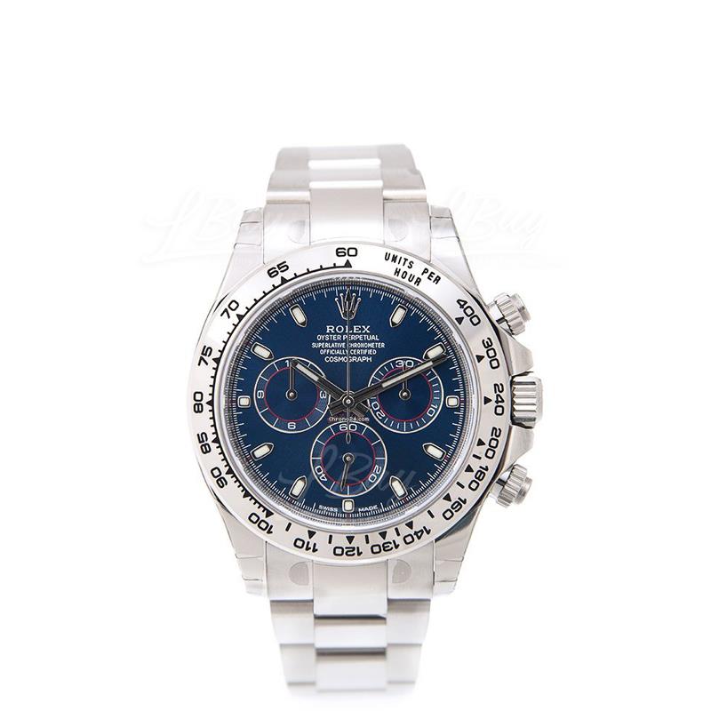 Rolex 116509 Cosmograph Daytona White Gold Blue Dial Watch