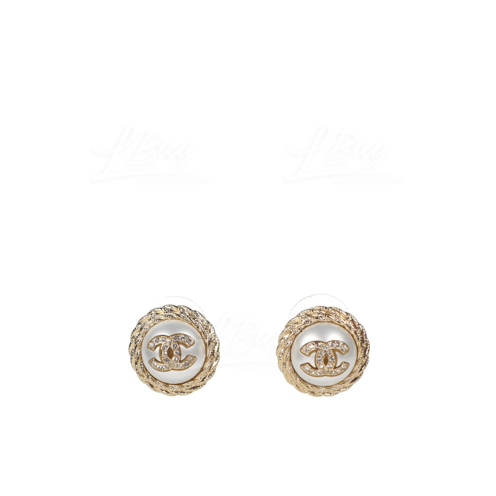 Chanel CC Logo珍珠耳環 AB5779