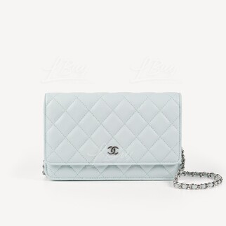 Chanel Light Blue Chain Handbag WOC AP0250