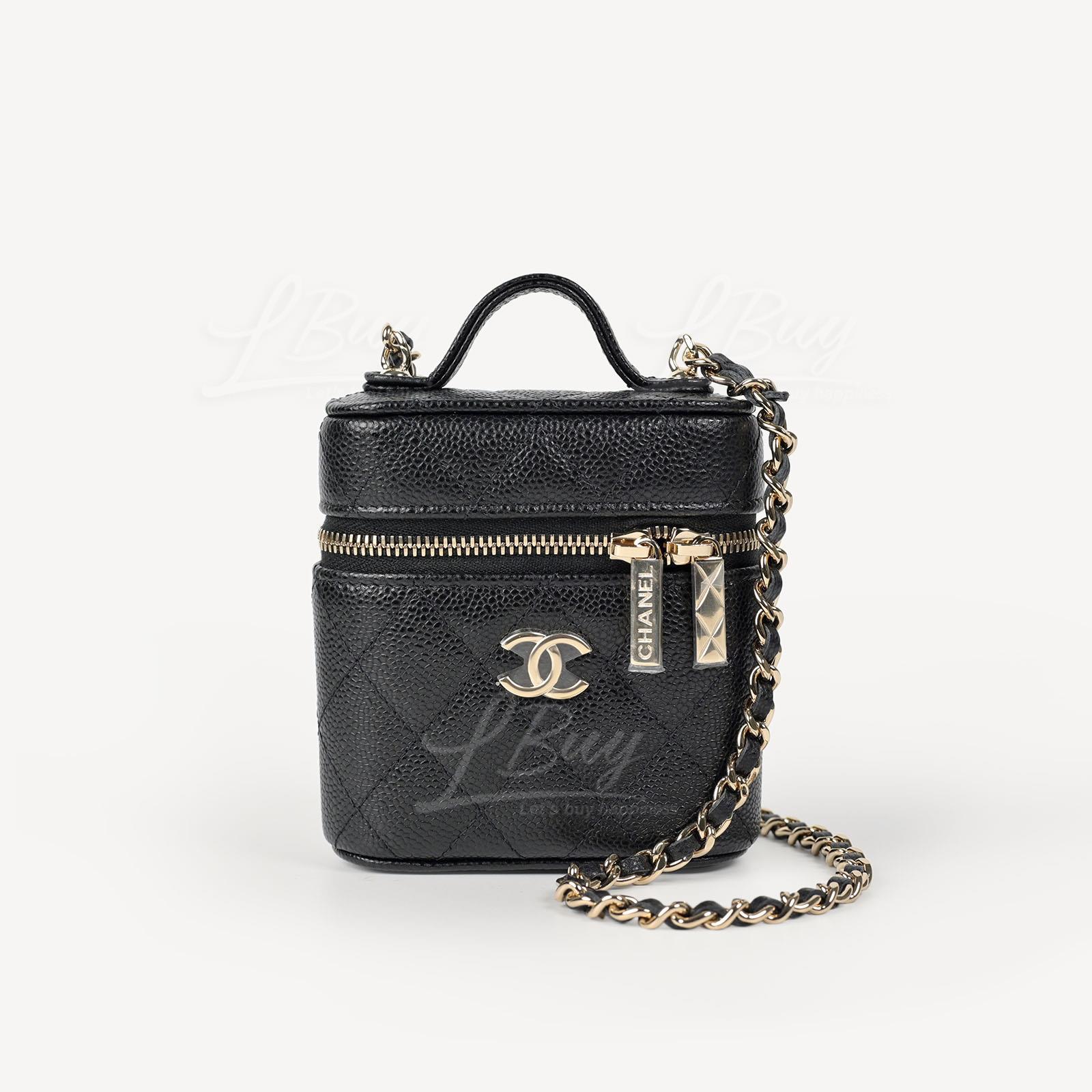 Chanel Small Black Vanity Case with Chain AP2503
