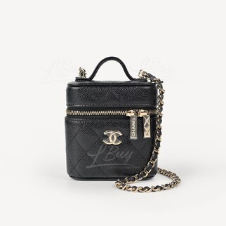 Chanel Small Black Vanity Case with Chain