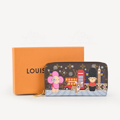 LOUIS VUITTON Zippy Wallet Monogram 2021 Christmas Animation London M80861