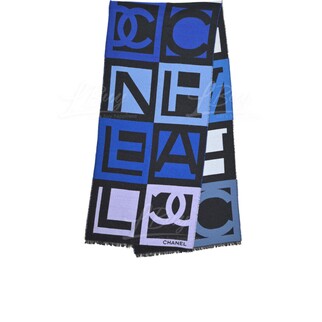 Chanel 紫藍色字母 長圍巾/頸巾