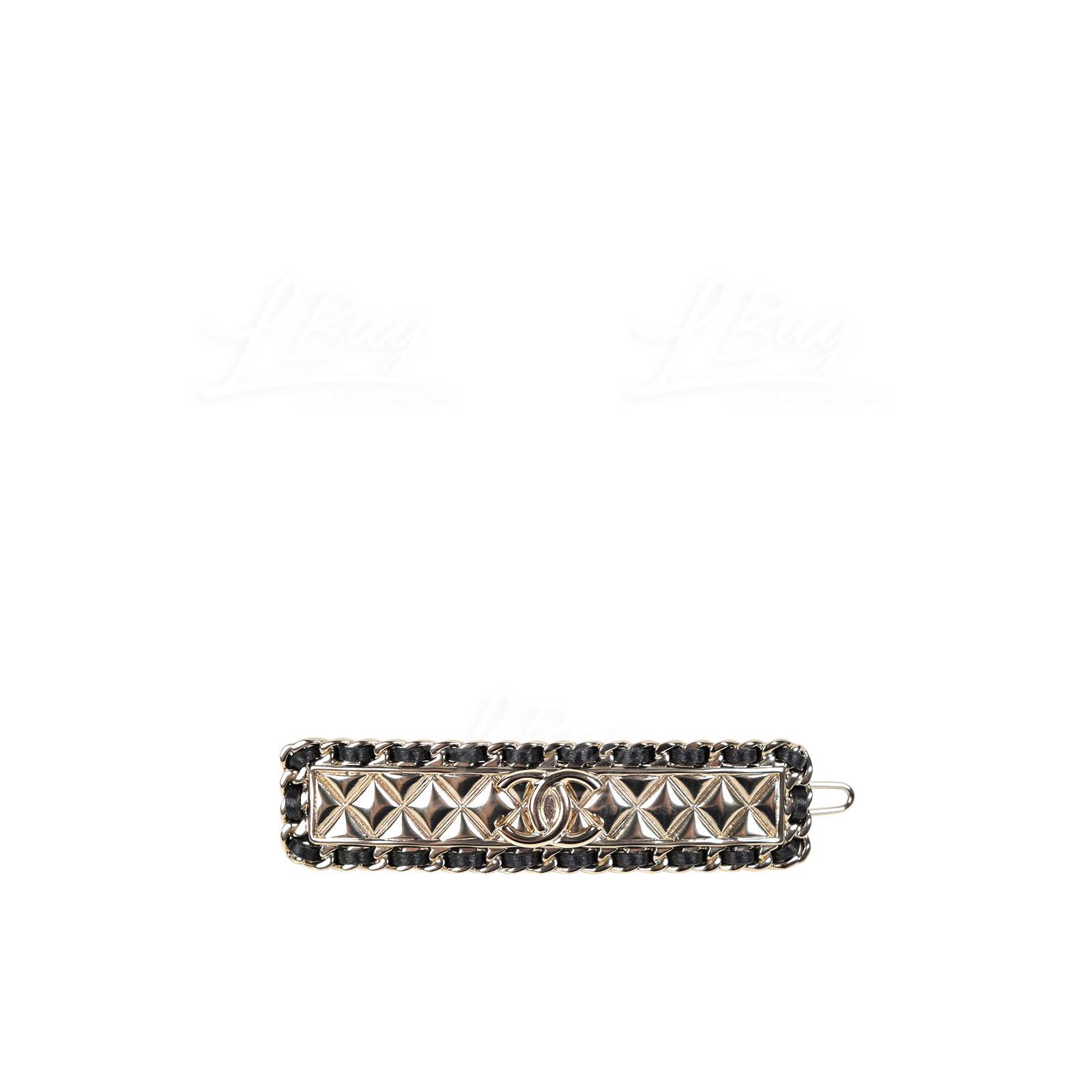 Chanel Leather Gold Barrette AB6210