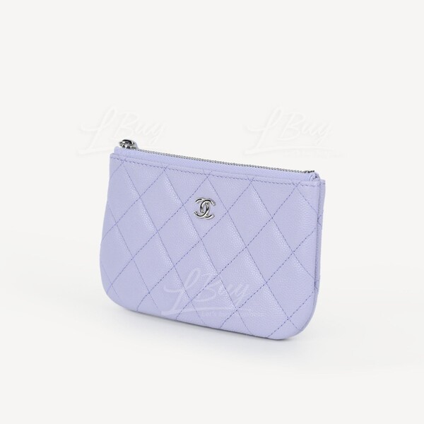 Chanel Classic Small Flap Wallet In Grained Calfskin With Silver