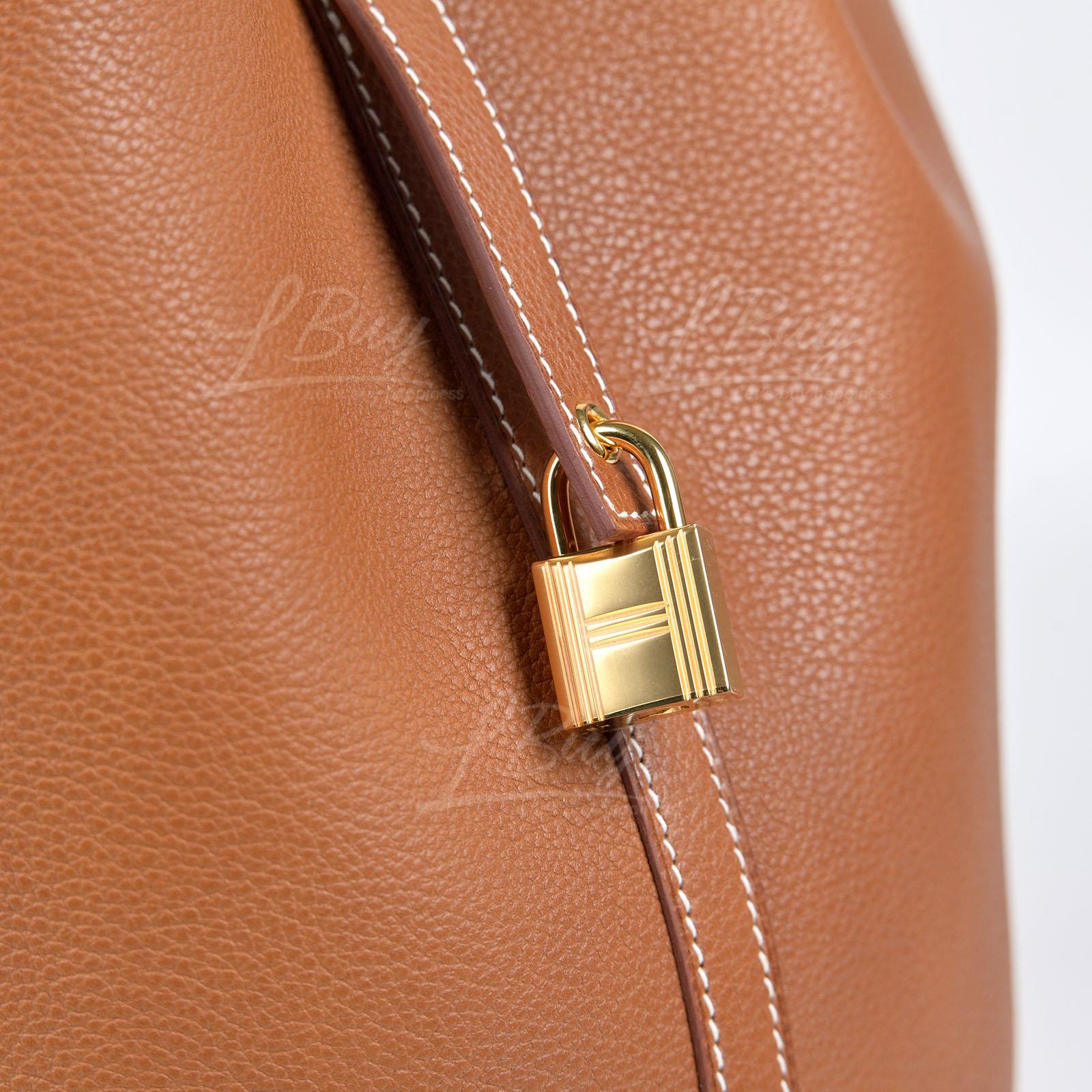 Hermes Picotin Lock bag PM Fauve Barenia faubourg leather Gold hardware