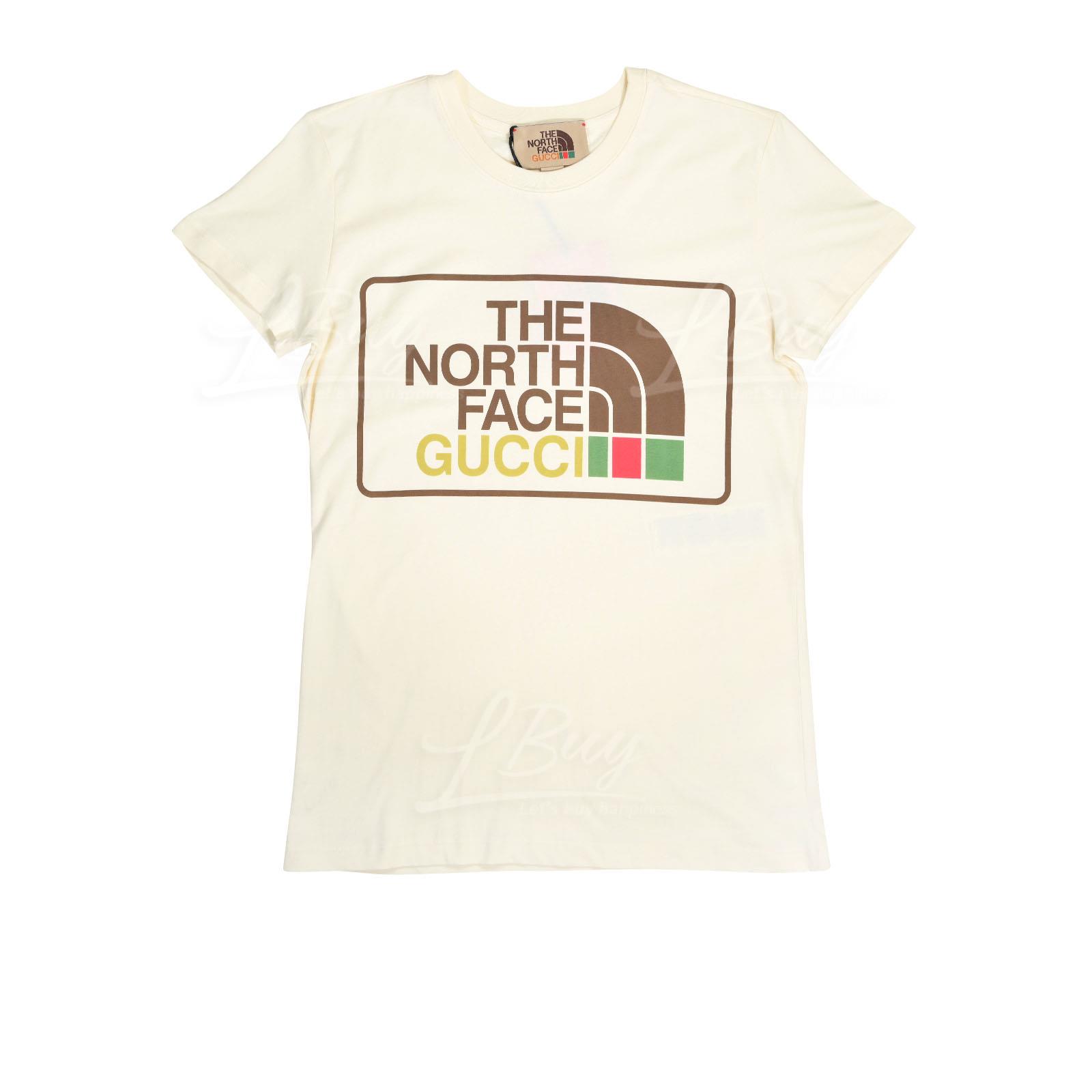 Gucci x The North Face 棉質短袖T恤 男女同款 米色