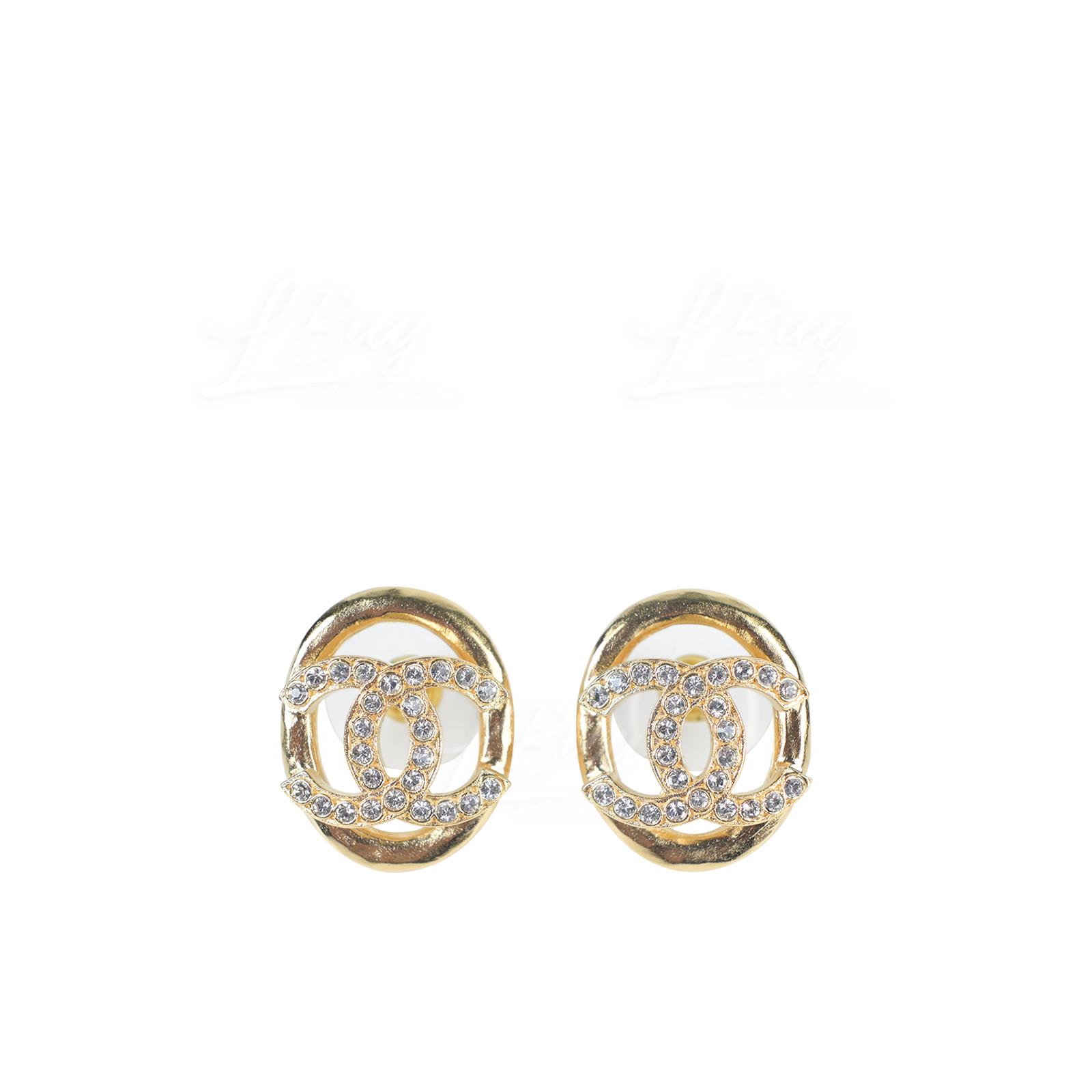 Chanel Gold Ring CC Logo Earrings AB8945