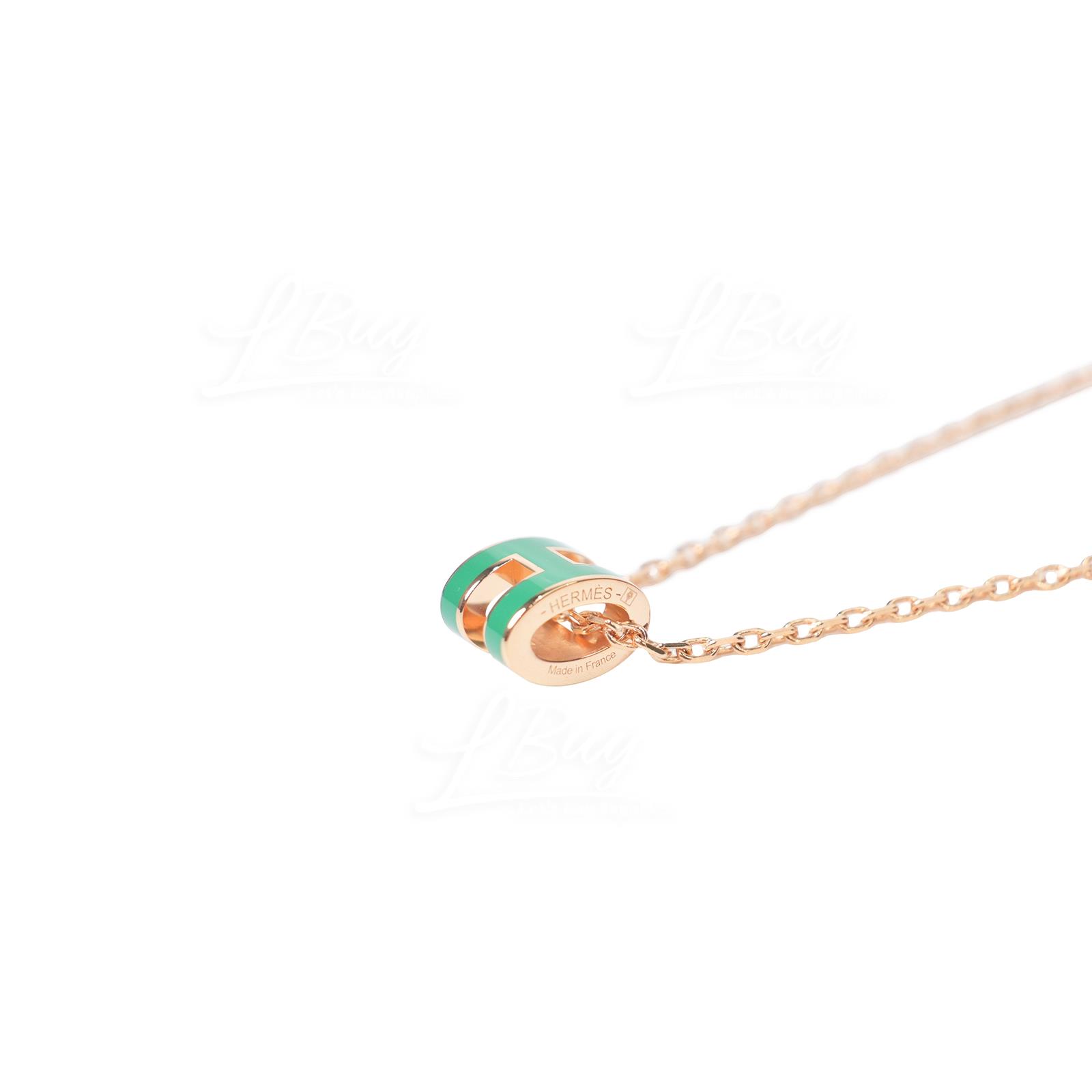 Hermes H Pop Mini Malachite Necklace Rose Gold Hardware – AYAINLOVE CURATED  LUXURIES