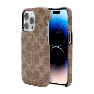 COACH-Coach Slim Wrap Case for iPhone 14 Pro - Signature C Tan