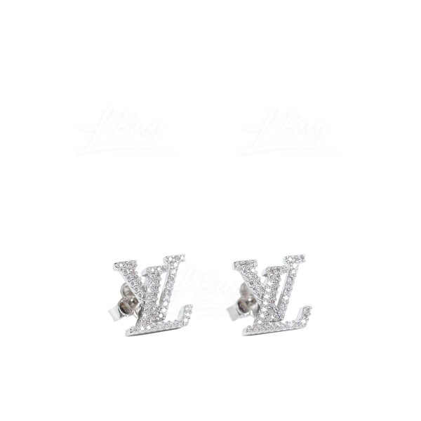 Louis Vuitton LV Iconic Earrings Silver/Rhinestone in Silver Metal