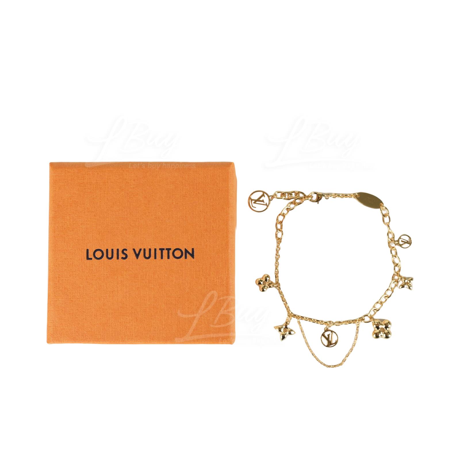 LOUIS VUITTON Brass Flower Full Bracelet Gold 652274