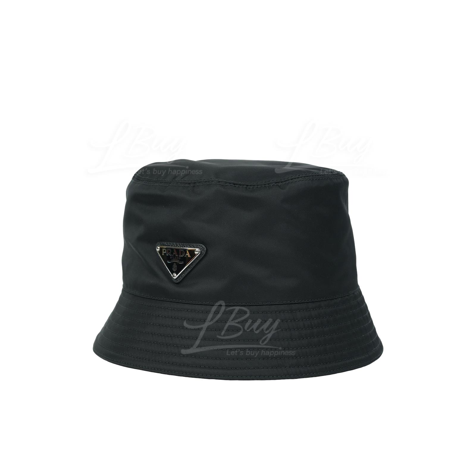PRADA-Prada Saffiano Triang 三角形標誌Logo 漁夫帽黑色2HC137