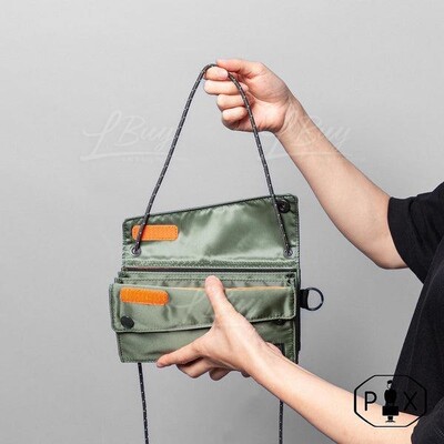 PORTER-Porter PX Tanker Sling Purse (L) 掛繩銀包黑色