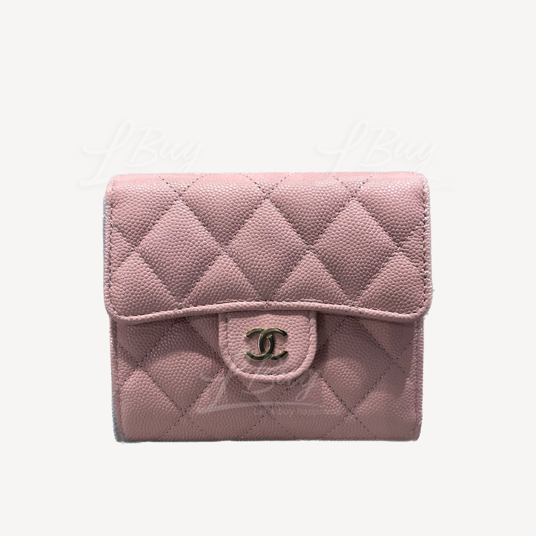 CHANEL Chanel W Hook Self Matrasse Bi fold wallet Ram Skin Pink Ladies Bi  fold Wallet Arank  KYOTO NISHIKINO
