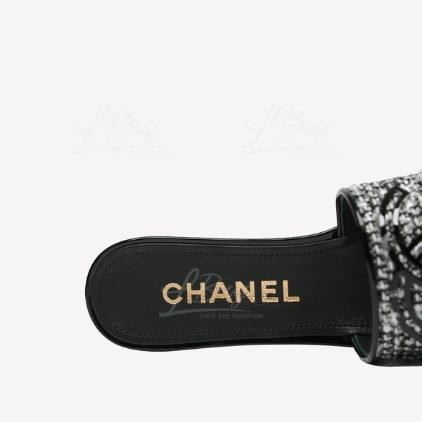 Black discount chanel slippers