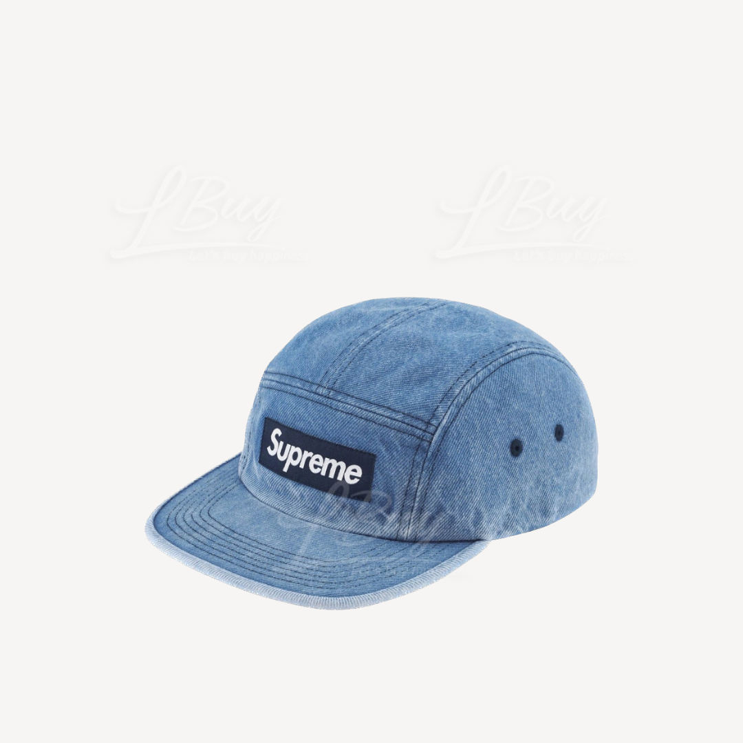 Supreme-Supreme washed chino twill camp cap denim