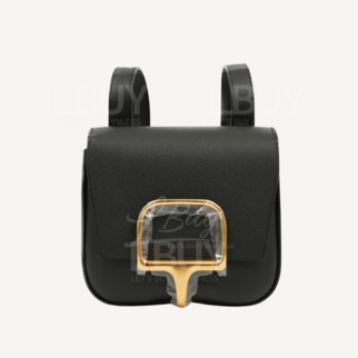 Hermes Mini Della Cavalleria Bag 黑色 金扣