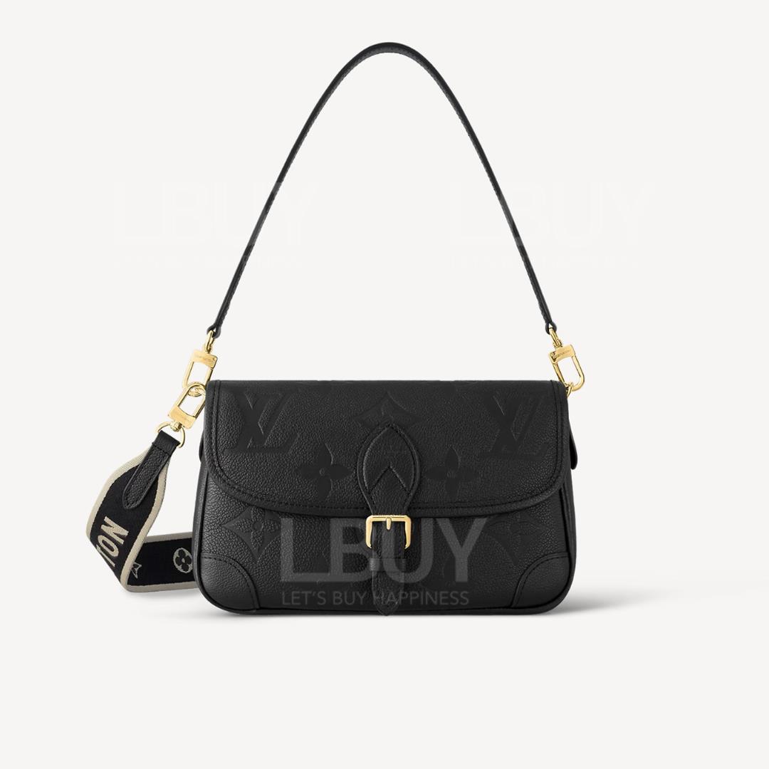 LV Diane 黑色Monogram Empreinte 皮革 單肩包 斜揹袋 M46386