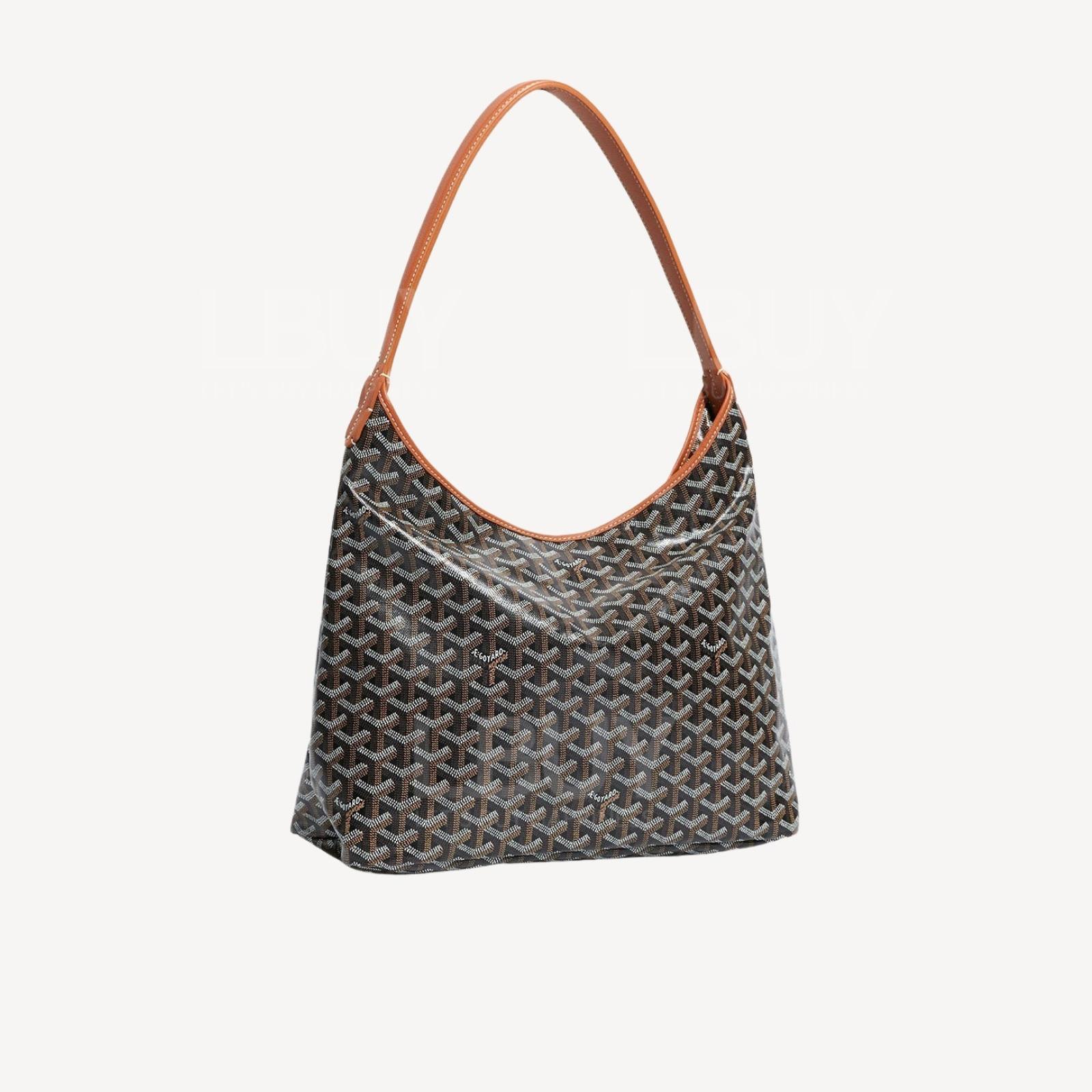 Goyard Boheme Hobo Shoulder Bag Black and Tan