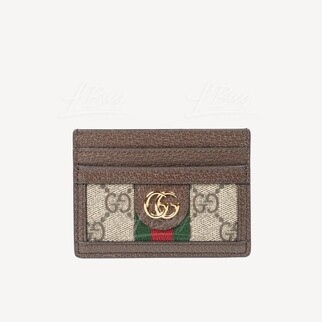 Gucci GG Logo OPHIDIA Card Case  Brown 658610