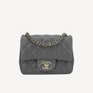 Chanel Classic Flap Bag Dark Grey 17cm A35200