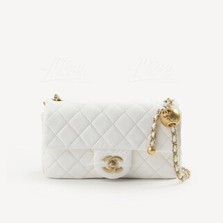 Chanel Flap Bag White 20cm AS1787