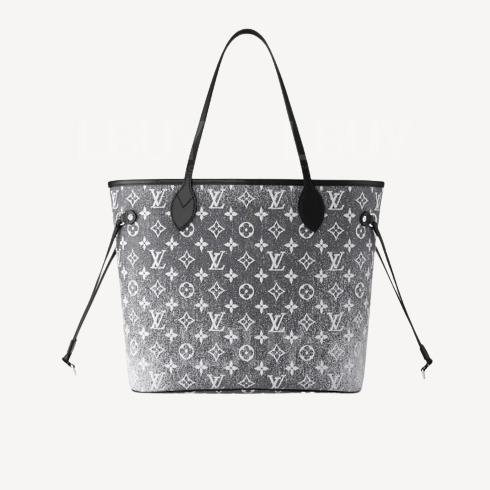 LV Neverfull MM 灰色Monogram牛仔提花圖案手挽袋 M21465