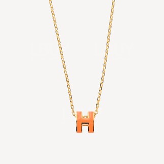 Hermes Mini Pop H Necklace 項鍊 橙色配金色