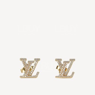LV Gold Crystal Iconic Logo Earrings M00609