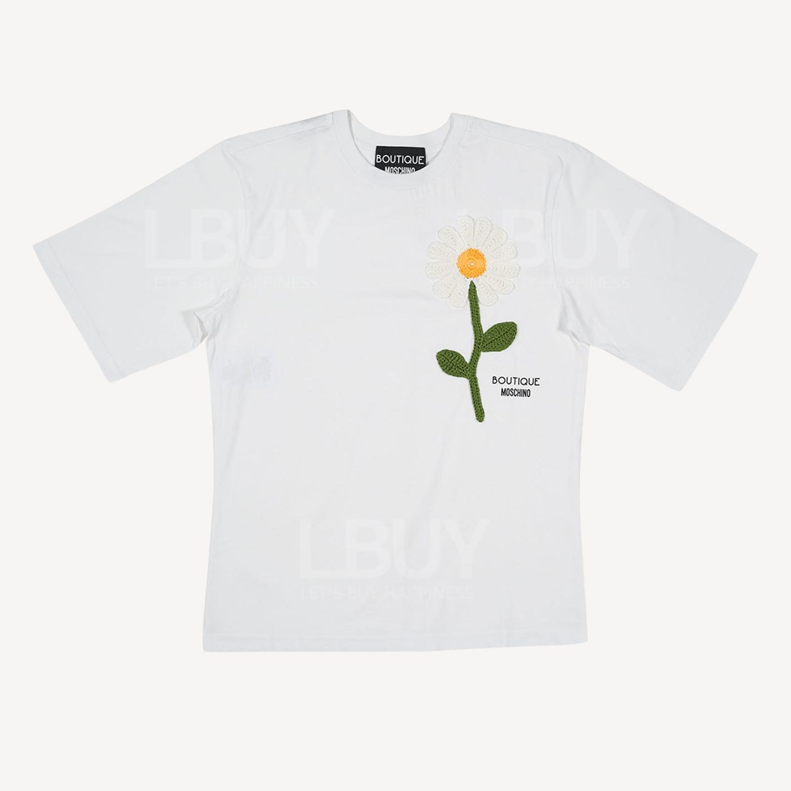 Boutique Moschino 繡花Logo 短袖T恤 白色