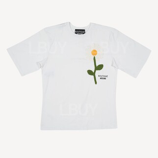 Boutique Moschino 繡花Logo 短袖T恤 白色