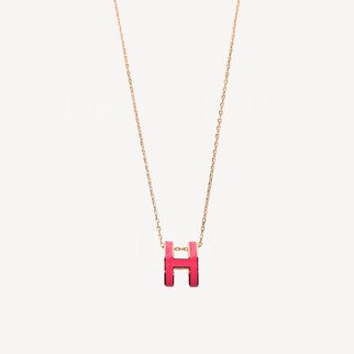 Hermes Pop H Necklace 项链 红莓色配玫瑰镀金
