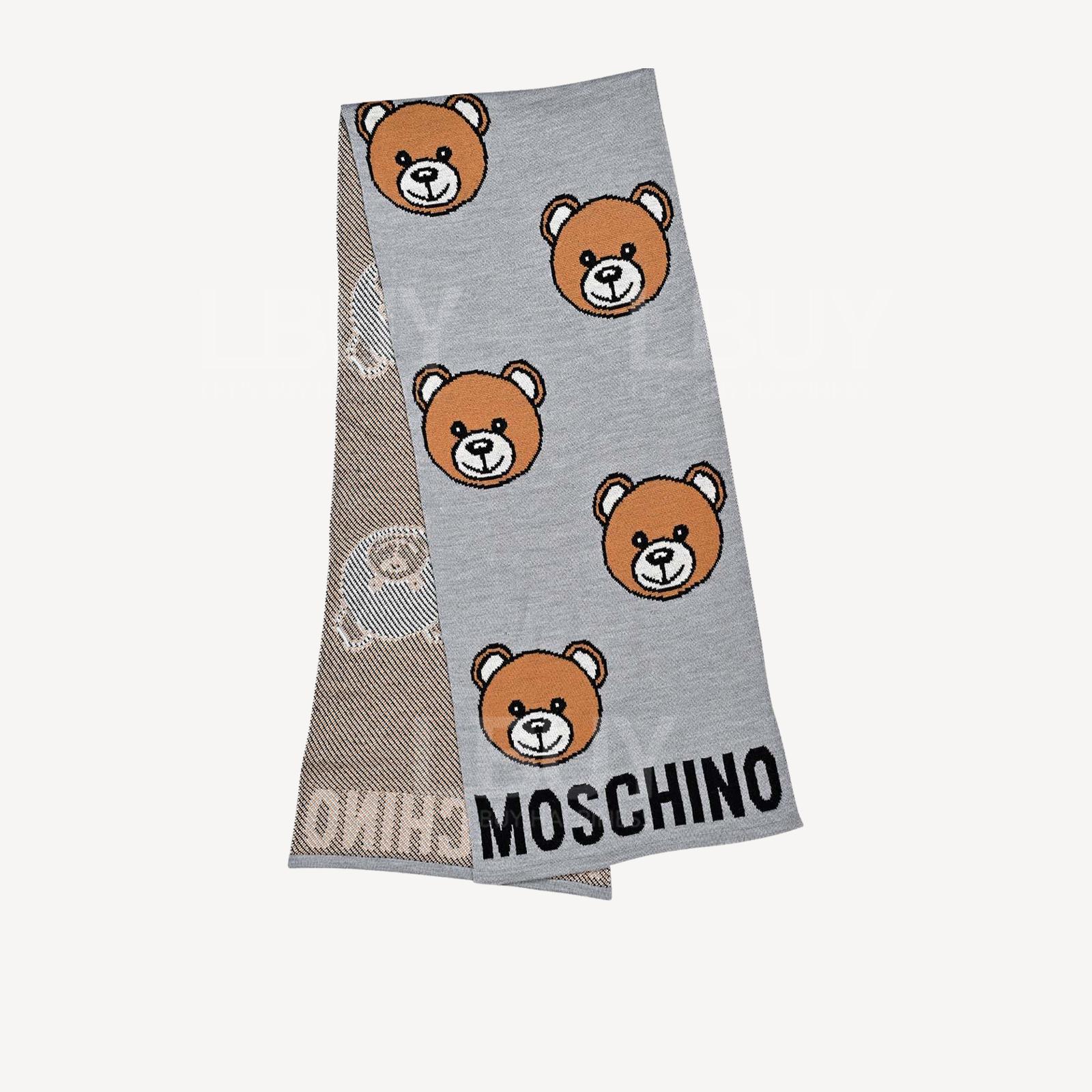 Moschino 泰迪熊灰色圍巾/頸巾