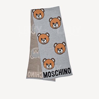 Moschino 泰迪熊灰色圍巾/頸巾