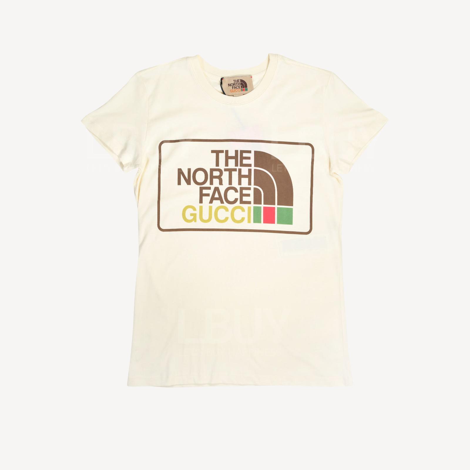 Gucci x The North Face 棉質短袖T恤 男女同款 米色