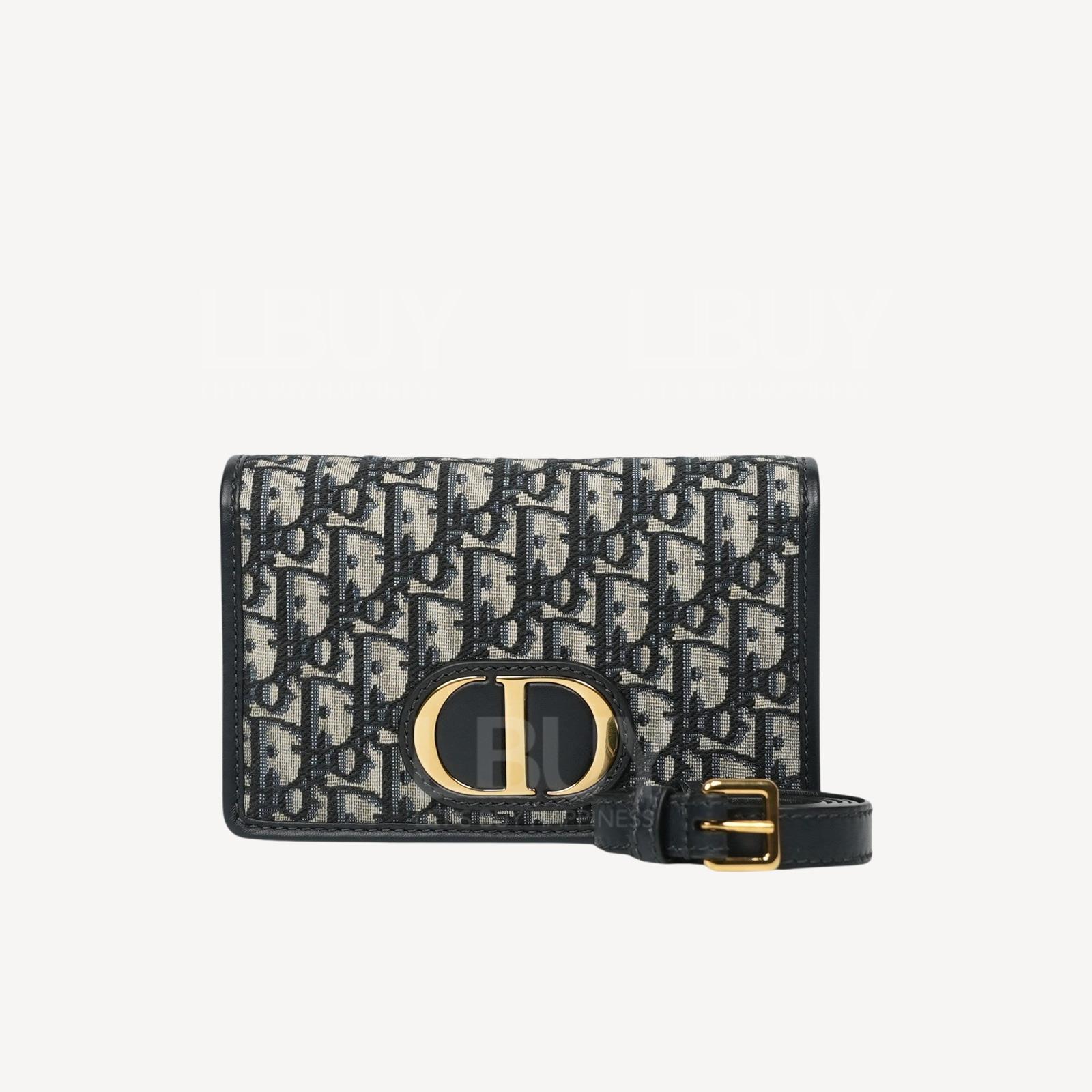 Dior 30 Montaigne 藍色Oblique 提花 腰包WOC 2合1手袋 S2086